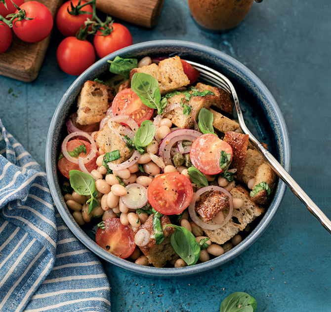 Panzanella aux flageolets