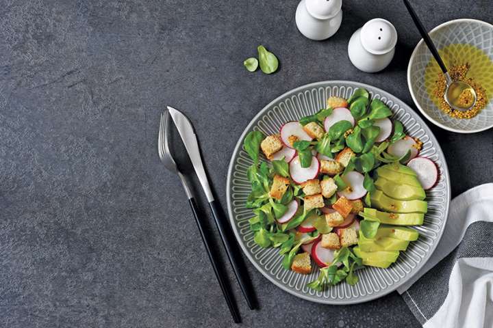 Salade pourpier, miel et moutarde