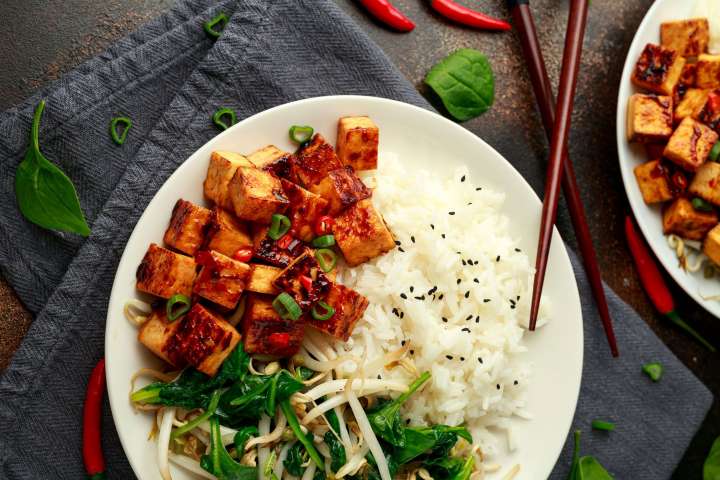 Sauté de tofu à l'huile de sésame