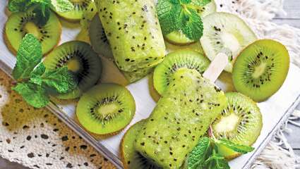 Sucettes vertes glacées